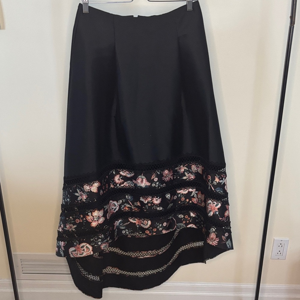 Sachin + Babi Black Floral High Low Skirt